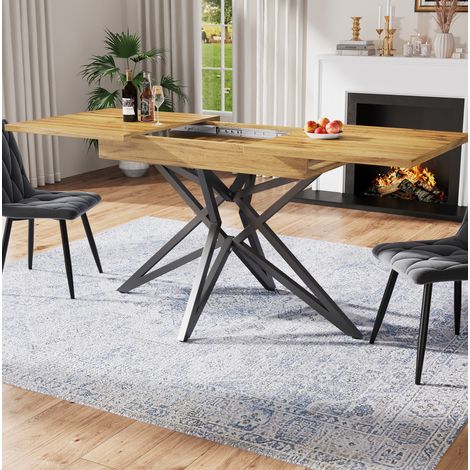 MEUBLIV Ausziehbarer Esstisch 160x80 cm Walnussoptik – Tischplatte, 6 bis 8 Plätze (1/5)