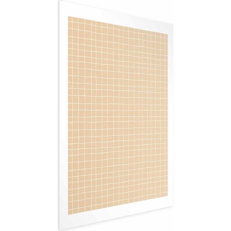 Poster – Linien und Rauschen – ein wellenförmiges Raster in Orangetönen (1/4)
