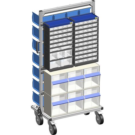 FRANKEL kaiserkraft, Rayonnage mobile combiné en aluminium,
