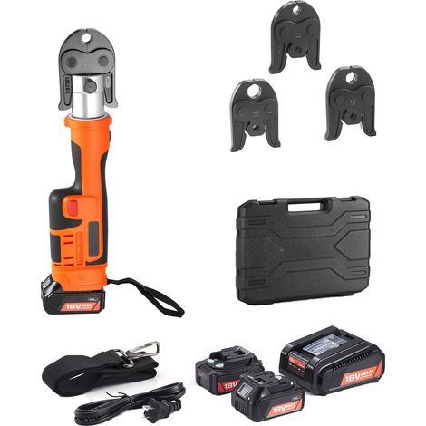 Mophorn Pinza Crimpatrice Elettrica Idraulica da 18 V con Ganasce M15, M22, M28 per Tubi in Acciaio Inox, Utensile di Crimpatura con 2 Batterie da 4 Ah, Forza 32 kN e Valigetta per Trasporto (1/5)