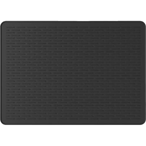 Tapis de protection pour cuisinière - 71x 50cm - En verre de silicone - Résistant à la chaleur - Antidérapant - Noir (1/5)