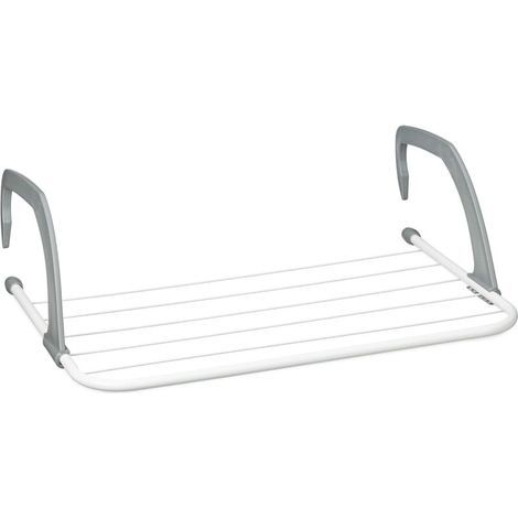 Ersandy – Séchoir à linge suspendu pour radiateur et balcon – Longueur 3 m – Acier blanc – Compact et portable pour petits espaces (1/5)