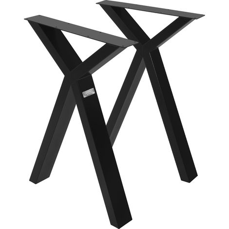 ML-Design 2 Stück Tischbeine 50xH72cm, Tischkufen X-Form, aus Stahl pulverbeschichtet, Schwarz, Industriedesign, Kufengestell für Esstisch/Schreibtisch, Tischgestell, Metall Möbelfüße für DIY-Projekte