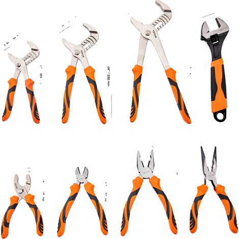 Zangen Set, Ergonomisches Design, Hohe Haltbarkeit, 6 bis 12 Zoll 8 Sätze (1/2)
