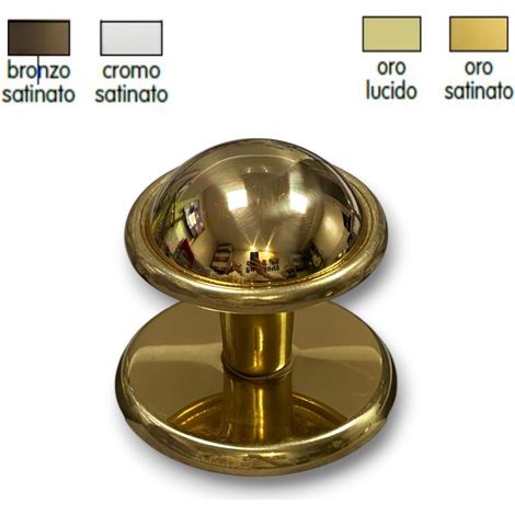 Pomolo Pomo Per Porta Portoncini In Ottone 70 Mm Bronzo Cromo Satinato Oro - Colore: Bronzo (1/5)