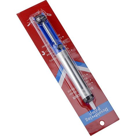 Pompe à souder, boîtier métallique léger, avec buse en téflon, aspiration puissante. (1/3)