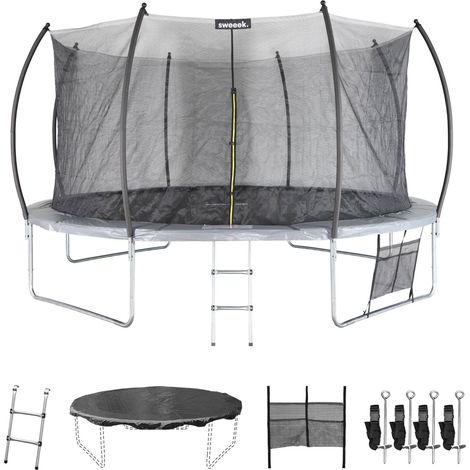 sweeek - Trampolin 430 cm, internes Sicherheitsnetz und Zubehörpaket (1/5)