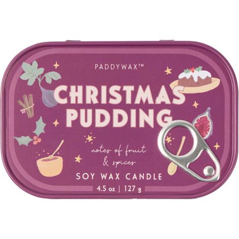 Candela in Latta Christmas Pudding Frutta e Spezie 127g Viola Paddywax