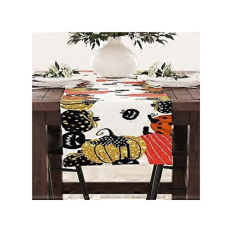 Halloween-Tischläufer, Leinen, Festtagsdekoration, Heimdekoration, Tischdecke, Schranktischdecke, Couchtischdecke (23ZQ4-22)