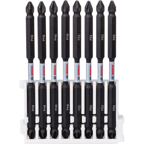 Bosch  Set  de  puntas  atornilladoras  Impact  Control  con  doble  hoja  8  unidades  PH  PZ  110  mm  -  2608522348