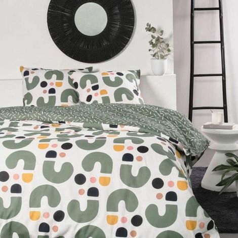 Today Sunshine Parure de lit verte 240x220 cm coton