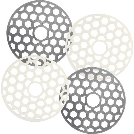 Protezione per scarico a 4 pezzi, filtro per capelli, tappo per doccia, filtro per lavello da cucina e da bagno, grigio e bianco (1/5)
