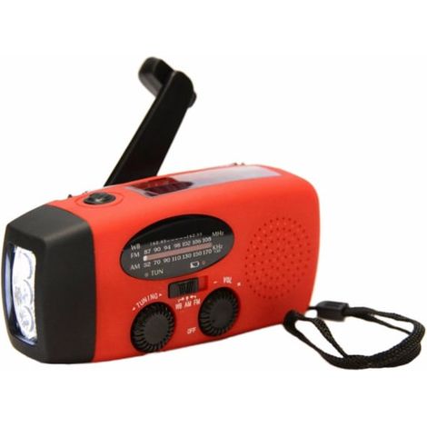 Lampe de poche solaire Vevradio 2000mAh avec batterie externe, radio d'urgence, chargeur portable pour camping (1/4)