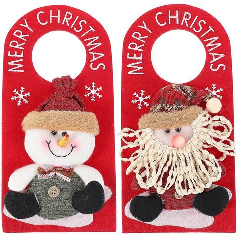 Lot de 2 décorations de porte de Noël (style aléatoire)-26X12.5CM-Red (1/2)