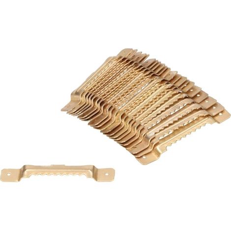 Lot de 100 crochets en métal 65 x 8 mm pour suspendre des cadres photo revêtus de laiton (1/5)