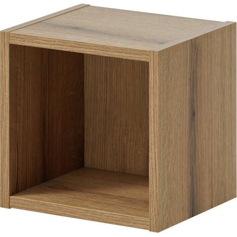 Badezimmer Regal Skelbolu 27x25x21 cm Eiche [en.casa]