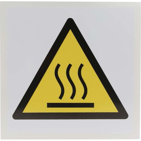 Panneau de danger, avec pictogramme : Danger, Surface chaude " " , Auto-adhésif ( Prix pour 1 ) (1/2)