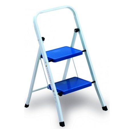 Sgabello in acciaio due gradini antiscivolo 55,5x46,5x81h cm Fredi Revete