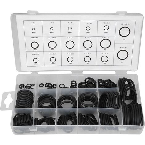 222 Pcs En Caoutchouc O Ring Set D'étanchéité Assort Set Kit O-Ring Rondelle Assortiment Kit pour Automobile Ingénierie Machines Hydraulique Plomberie Rondelle Joint (1/5)