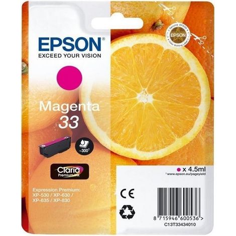 Cartucho Epson 33 Magenta EXPRESSION HOME XP-63 830 EXPRESSION PREMIUM XP-530