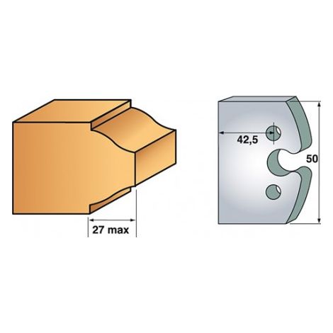 Jeu de 2 fers bruts à profiler N°293 profondeur 42 mm - 855.293 - Leman