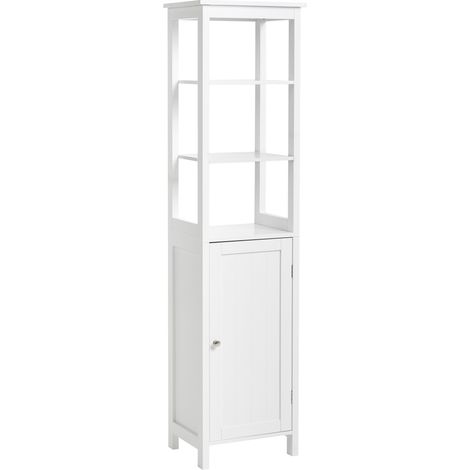 Armario de baño independiente con 5 estantes almacenaje de baño estilo moderno blanco Futaleufu (1/5)