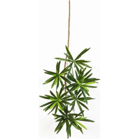 Podocarpus artificiel en piquet 137 feuilles, H 53 cm Vert