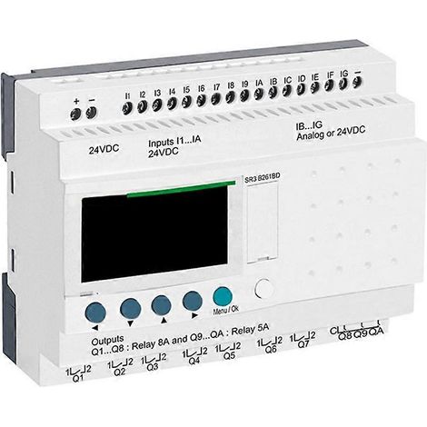 Contrôleur programmable pour relais intelligent compact Zelio Logic SR3B261BD (1/5)