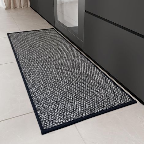 Spülbeckenmatte, abwaschbare, rutschfeste Matte, gewebte Matte, leicht zu reinigen, geeignet für Esszimmer und Waschküchen, schwarz, 60 x 120 cm.