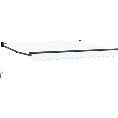 Manuell einziehbare Markise Weiß 3,5 x 2 m (1/5)
