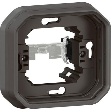Legrand – Support plaque 1 poste Plexo étanche IP55 – Montage encastré sans vis – Finition anthracite pour environnements techniques