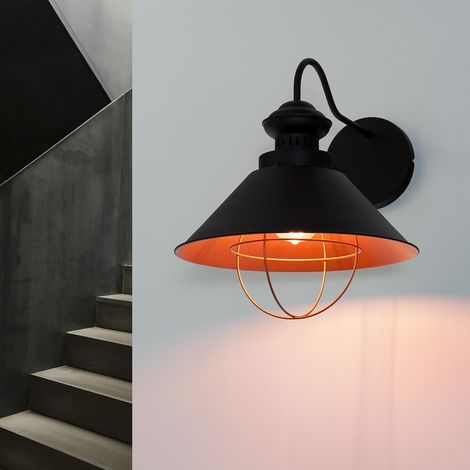 Wandlampe Braun E27 Metall Industrial Design Wandleuchte