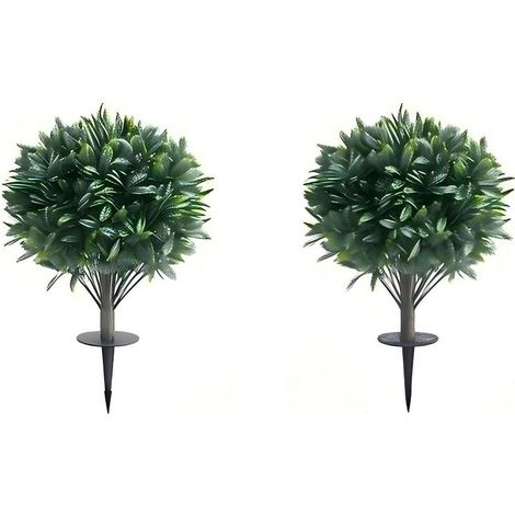 PE résistant aux UV, lot de 2 oliviers artificiels 65 cm sans entretien pour intérieur et extérieur (1/2)