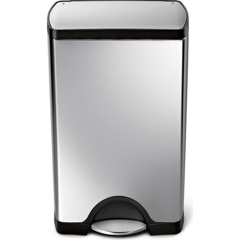 Simplehuman - Poubelle rectangulaire à pédale 38L code J inox