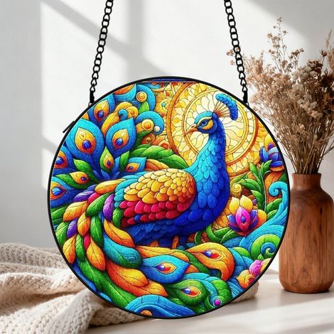 Attrape-soleil vitrail renard 15 cm décoration suspendue fenêtre animal coloré cadeau anniversaire (1/5)