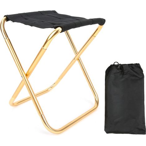 1 tabouret de camping, en alliage d'aluminium et toile Oxford, pliable et léger, pour randonnée, pêche, BBQ et extérieur (1/5)