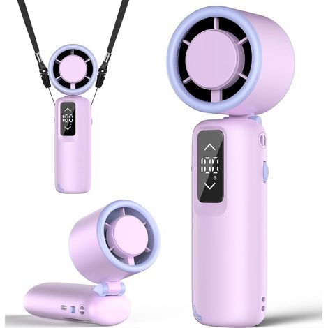Ventilatore turbo portatile — Ventilatore portatile pieghevole — Display digitale — Regolazione continua della velocità (livello 1–100) — Funzionamento a batteria — Lunga durata della batteria (1/5)