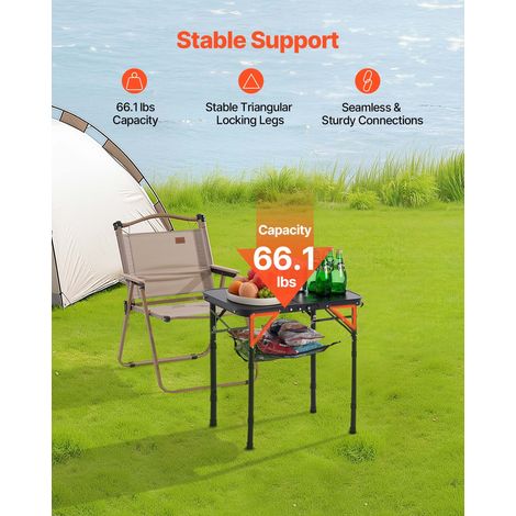 Table de Camping Pliante 60x40 cm Table d'Appoint Portable Légère (1/5)
