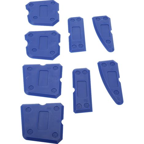 Kit de 8 outils pour calfeutrage : grattoir à mastic silicone, verre et ciment pour la finition et l'étanchéité des joints et du scellant. (1/5)
