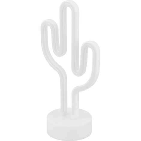 Enseigne lumineuse néon LED en forme de cactus, décoration pour chambre d'enfant, alimentation USB/piles