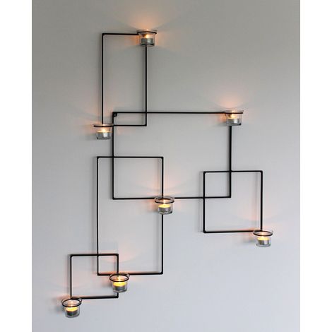 DanDiBo Wandteelichthalter Alegria Metall Wand Schwarz Teelichthalter Kerzenhalter Wandkerzenhalter Wandleuchter