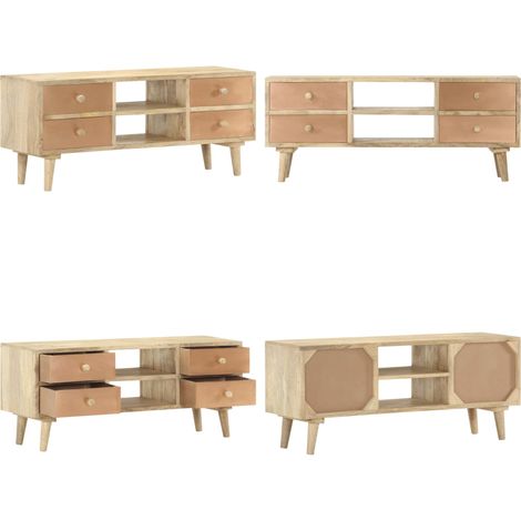 Meuble TV 110x30x45 cm Bois de manguier solide - Meubles Tv - Meuble Tv - Meuble En Bois - Meuble Rustique - Bois De Manguier - Home & Living (1/5)