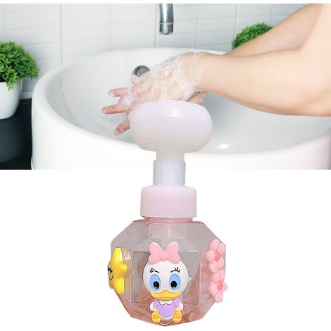 flacons-pompes distributeurs de savon, flacons-pompes en plastique rechargeables, flacons-pompes vides à large ouverture pour lotion et shampoing, canard rose (1/5)