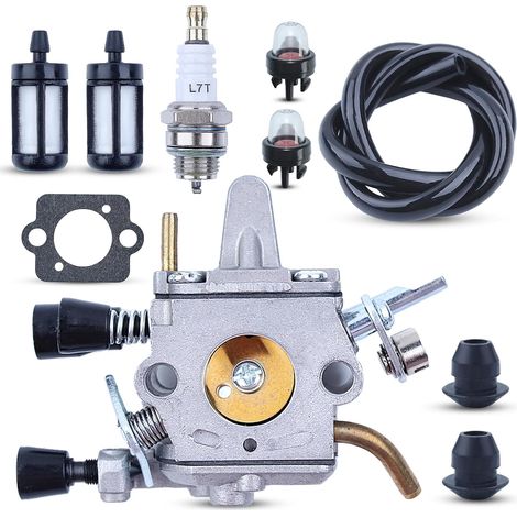 Kit de carburateur pour Stihl FS250 FS250R FS300 FS350 FS120 FS120R FS200R avec filtre à air, joint de carburateur, filtre à carburant, conduite de carburant, bougie, pompe d'amorçage (1/5)
