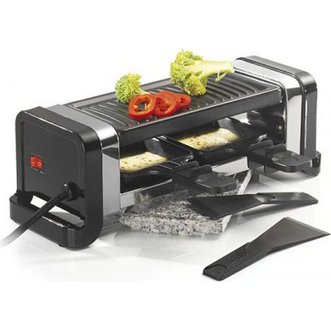 Kitchenchef – Appareil à raclette 2 personnes 350W – Gril et pierre à cuire – Revêtement antiadhésif – Dimensions 315x200mm – Poids 1kg - LMANRR2N (1/8)