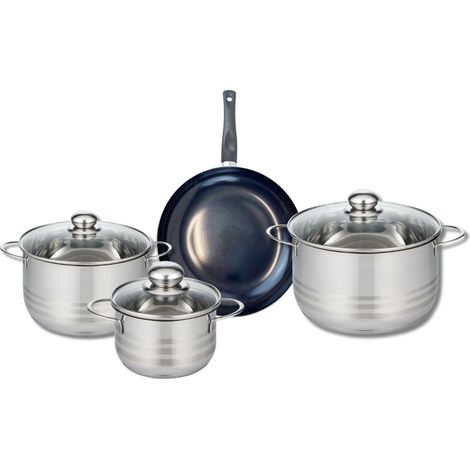 Ensemble de 1 Poêle de cuisson 24 cm et 3 faitouts 16, 20 et 24 cm Elo Prima Brillant (1/5)