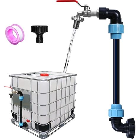 Adaptateur IBC avec Col De Cygne en Laiton, Raccord S60x6 3/4 Étanche, Robinet Cuve 1000L Plastique, Raccord Cuve 1000 litres, pour De Réservoir, Accessoire pour Réservoir d'eau De Pluie IBC (1/5)