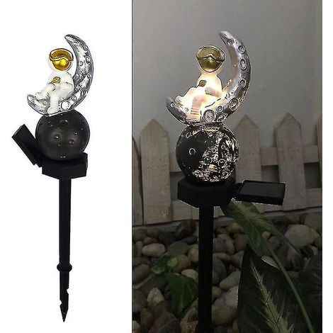 Lampe solaire de jardin en forme d'astronaute, figurine d'astronaute, lampe d'extérieur pour jardin et pelouse. (1/5)