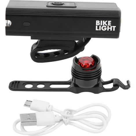 Phare et feu arrière de vélo USB rechargeables - Accessoire vélo éclairage LED (1/5)