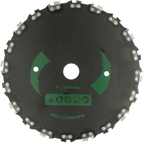 Chainsaw Disc Cutter Grass Trimmer Head, 9 Inch Steel Grass Trimmer Head Brush Cutter Blade (1/5)